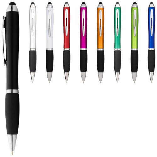 Nash coloured stylus ballpoint pen with black grip