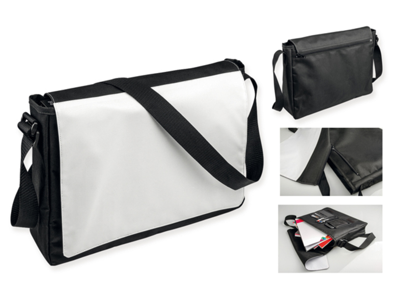 SUBLIBAG polyester bag with shoulder strap, Black