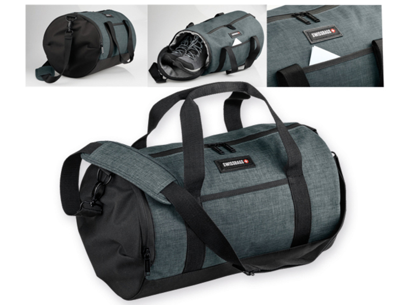 FALLON polyester travel bag, 600D, SWISSBAGS, Heather grey