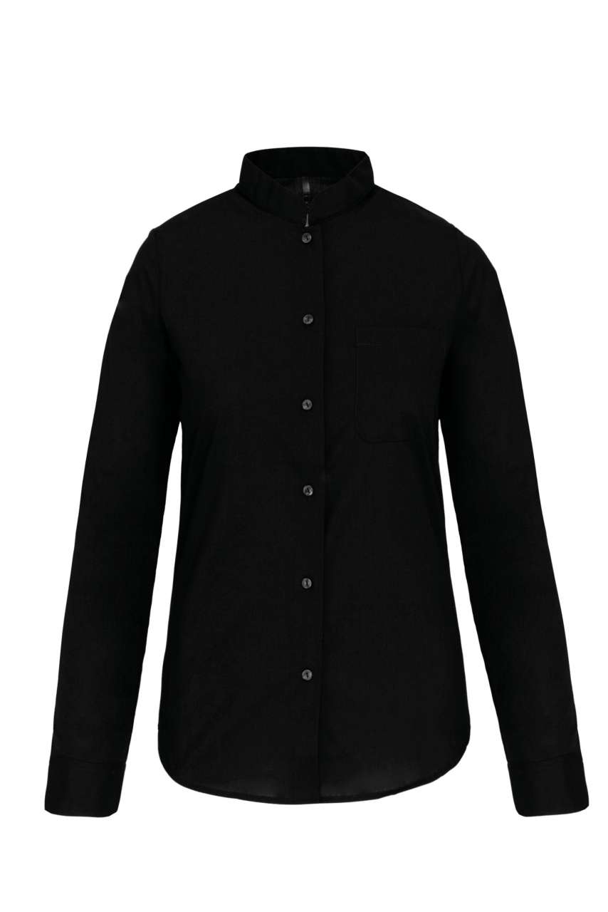 LADIES' LONG-SLEEVED MANDARIN COLLAR SHIRT