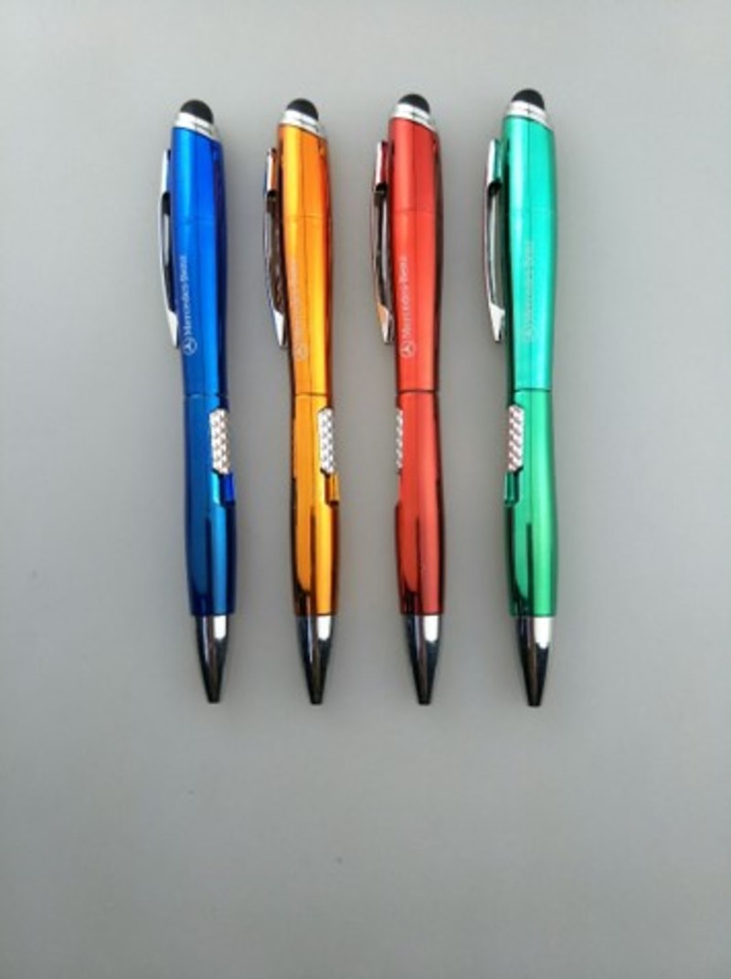 Pen with light and LED logo, orange