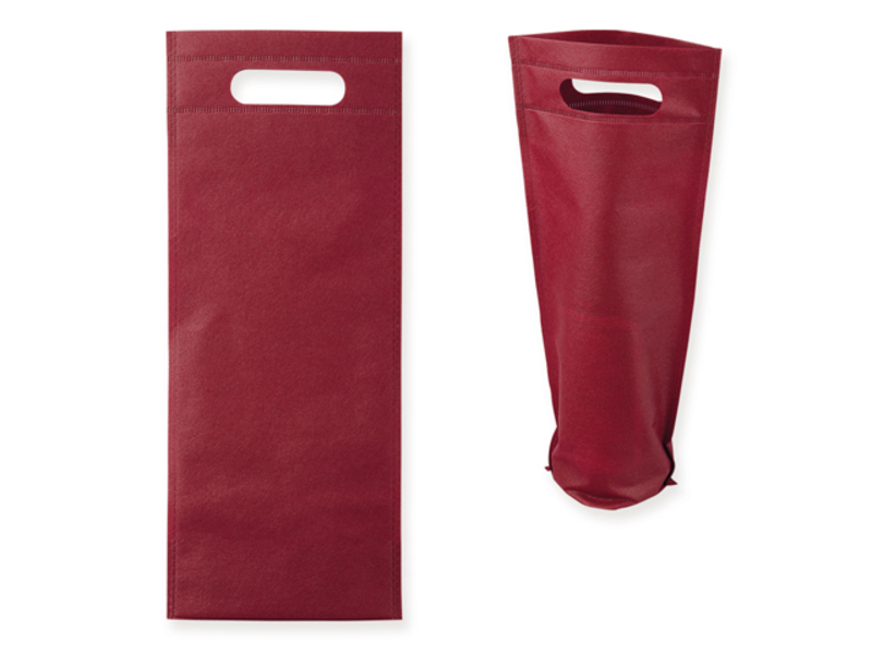 REINA gift bag from non-woven textile for 1 bottle of wine, 80 g/m2, Burgundy