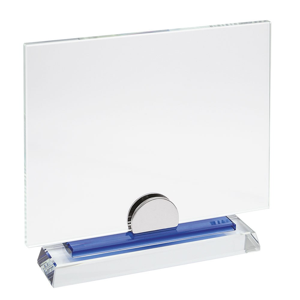 GLASS PLATE WITH BLUE PROFILE 240x190 mm