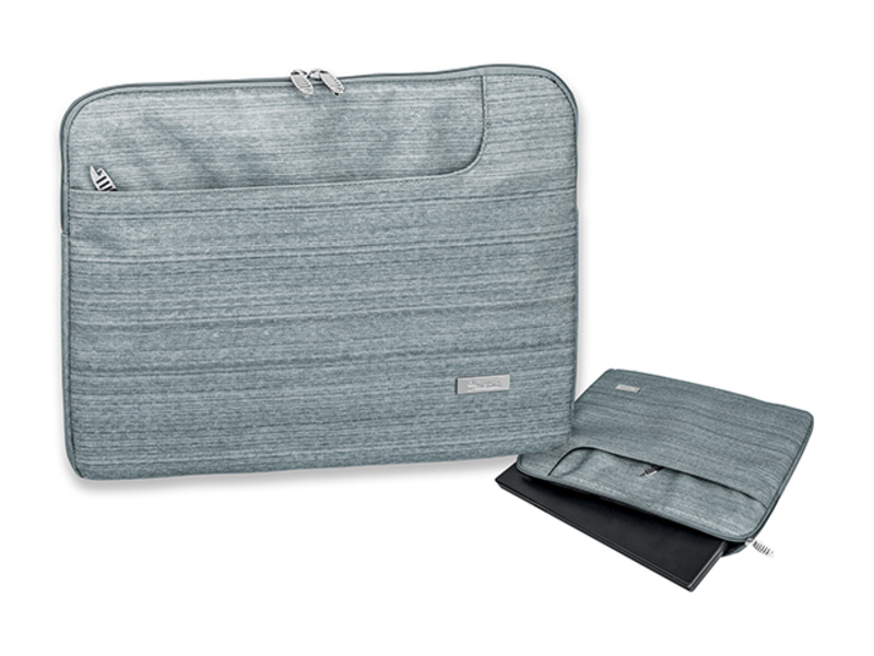BELUGA polyester case for a laptop, 600D, SANTINI, Heather light grey