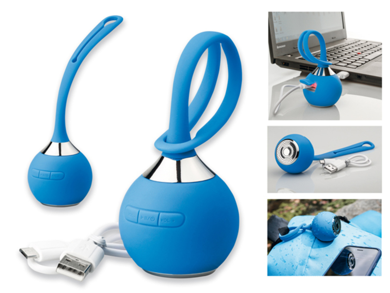 NITRO plastic 2.1 bluetooth speaker with rubberized surface, 3W, Sky blue