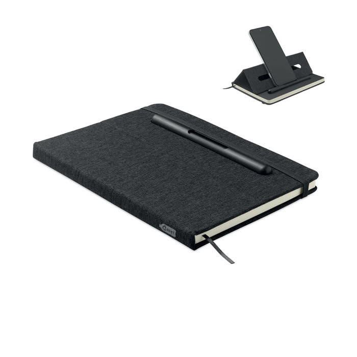 A5 notebook with phone holder
