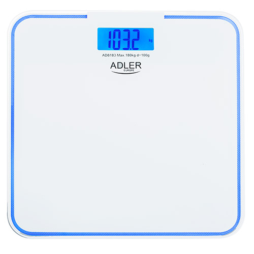 Bathroom scale - 180kg - w/ blue backlight of the edges