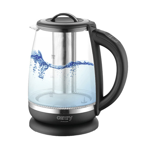 Kettle glass 2,0 l - with temp. control  and  tea infuser