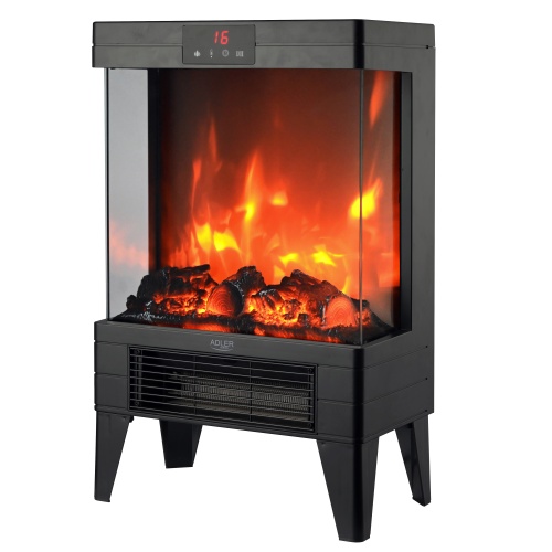 Electric Fireplace with Remote Control | 3D Flame Effect | 2 Heating Levels 1000W - 2000W | Thermostat1