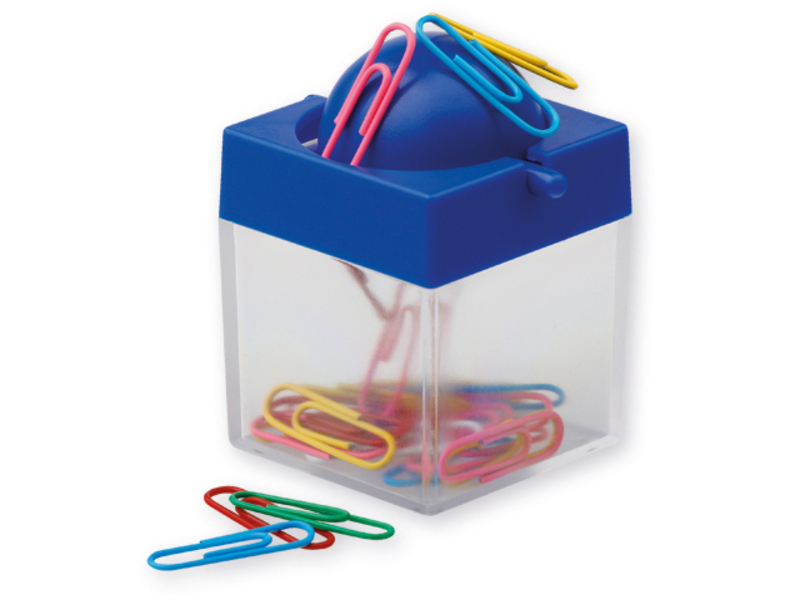 CLIPBOX plastic box for office clips, Royal blue