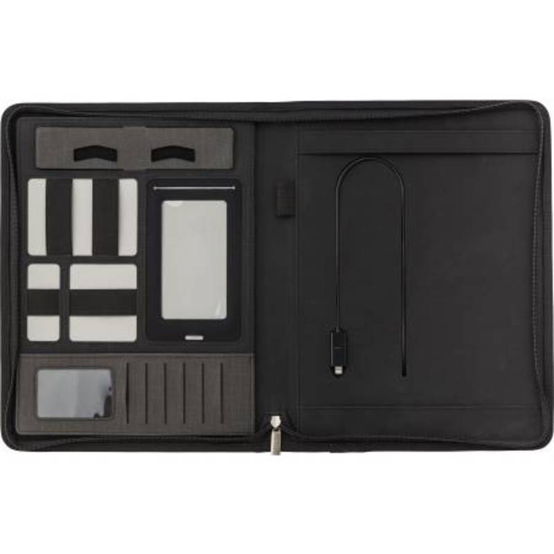 A4 Svepa PU document folder, integrated power bank