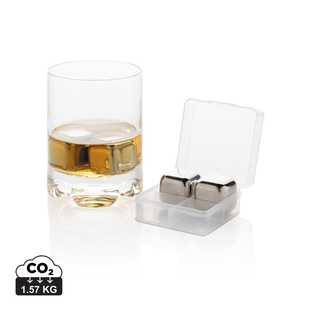 Re-usable stainless steel ice cubes 4pc