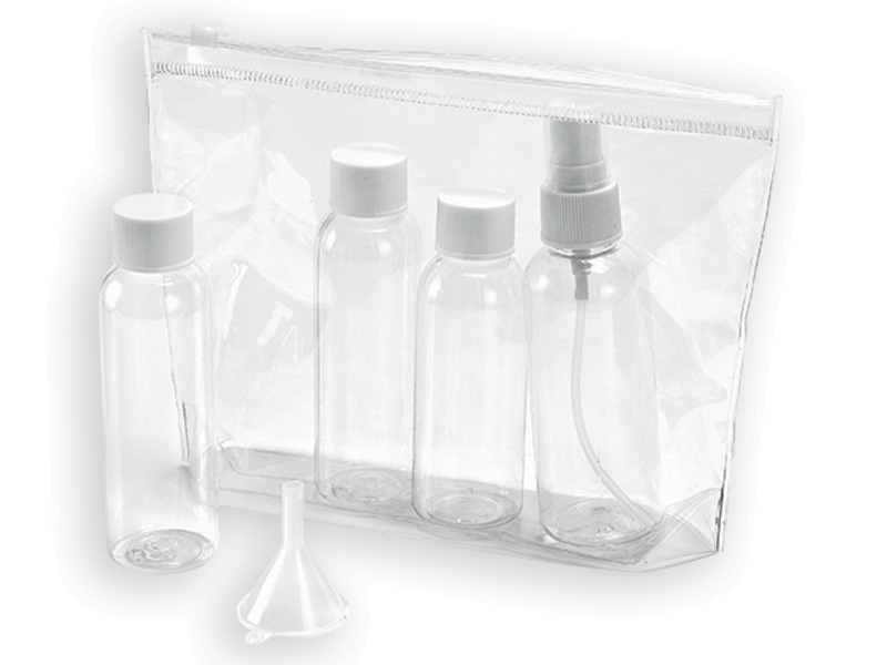 GROA set of travel bottles, Transparent
