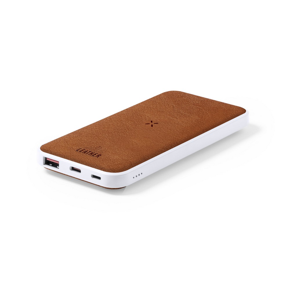 RABS wireless power bank 8000 mAh, wireless charger 5W-10W, recycled leather detail
