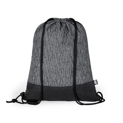 Water repellent RPET drawstring bag, reflective material