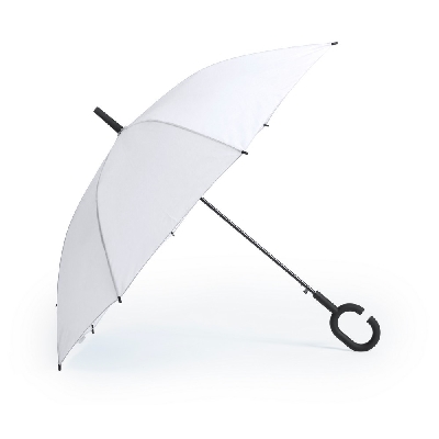 Windproof automatic umbrella, C shaped handle