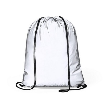 Water repellent drawstring bag, reflective material