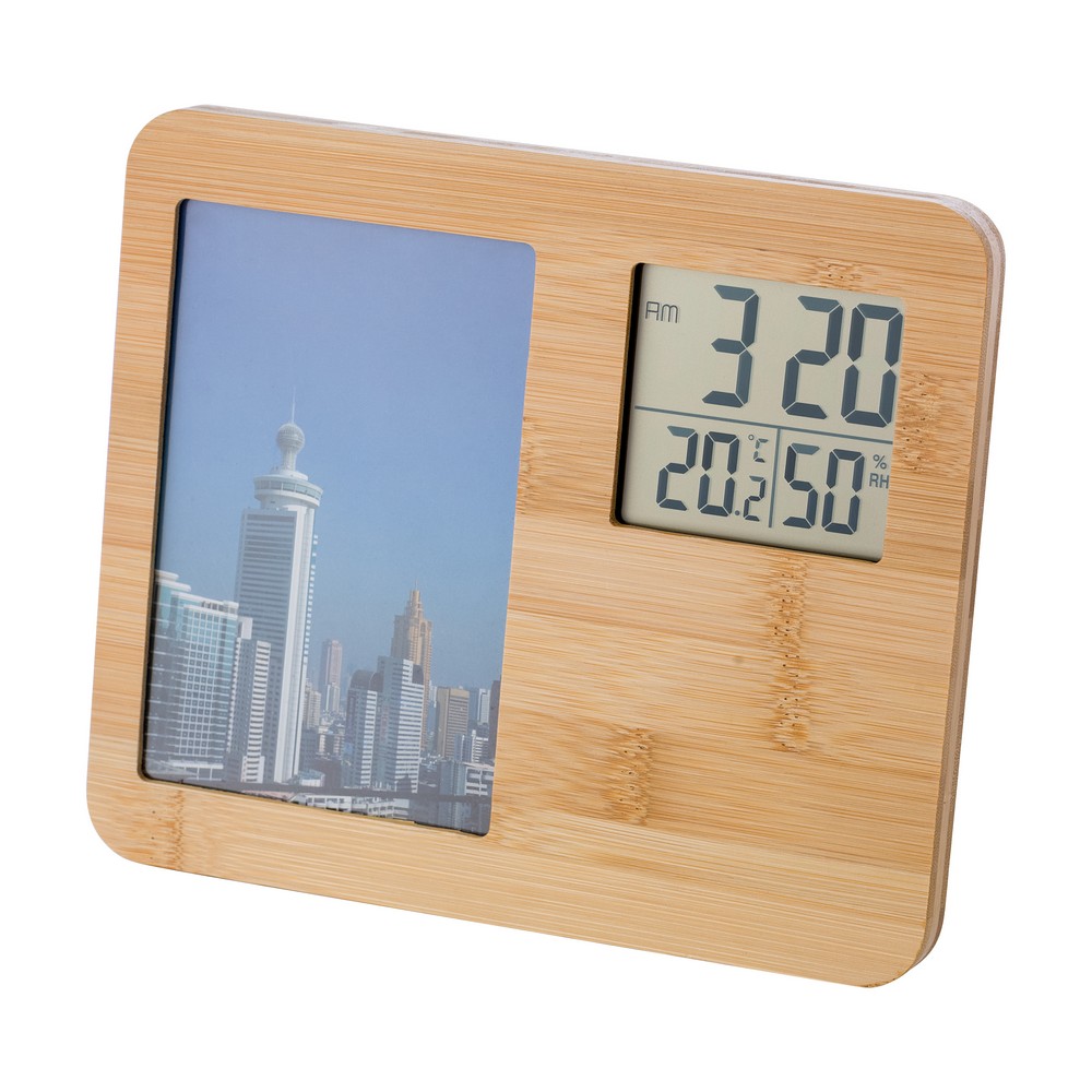 Bamboo weather station, photo frame