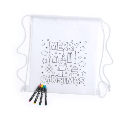 Drawstring bag for colouring, crayons