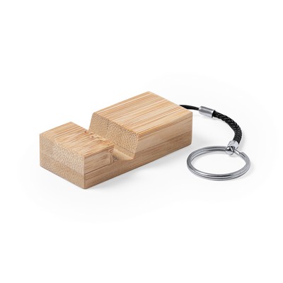 Bamboo keyring, phone stand