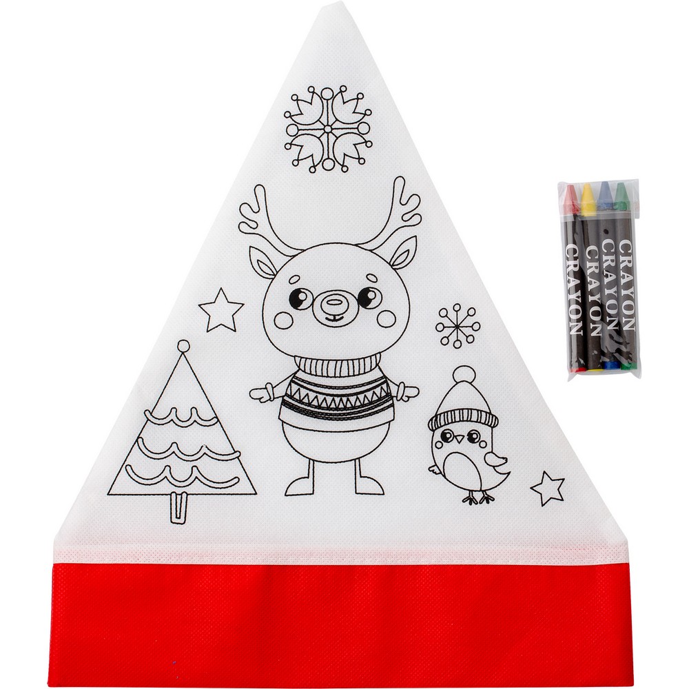 Colouring set, Christmas hat, crayons