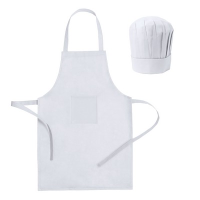 Cook set, kitchen apron and cook cap, children size