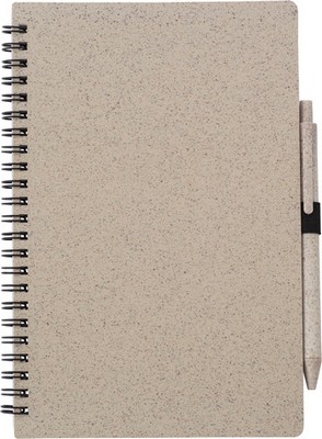 Wheat straw notebook approx. A5 with ball pen