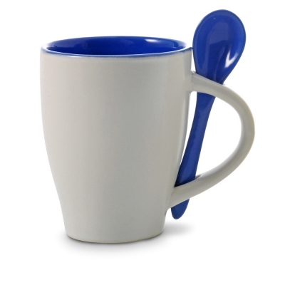 Ceramic mug 300 ml with spoon