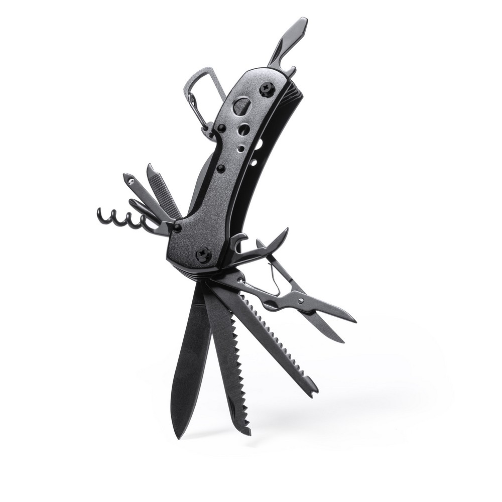 Multifunctional tool, pocket knife, 13 functions, carabiner