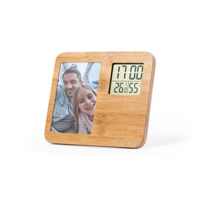 Bamboo weather station, photo frame