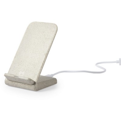 Wheat straw wireless charger 5W-10W, phone stand