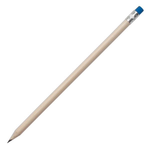 WOODEN pencil,  blue/natural