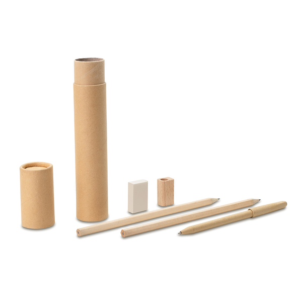 TUBA stationery set in a tube, beige