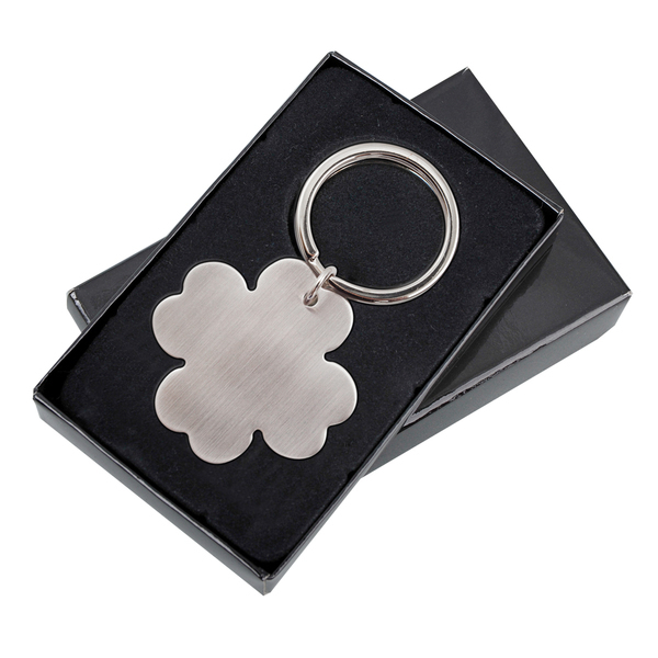 LEAF metal key ring,  silver