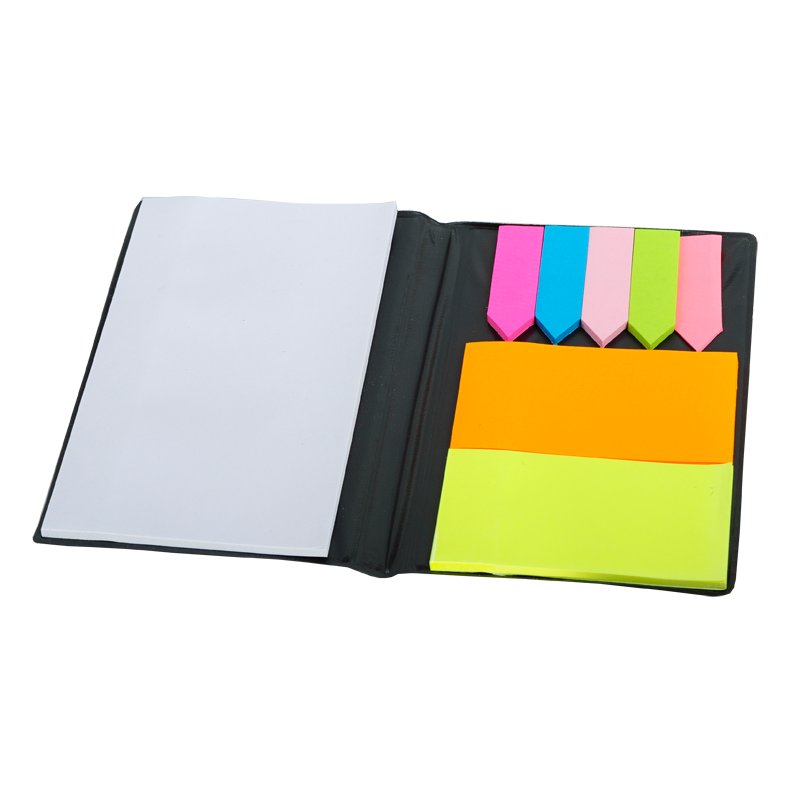 ENCHANT set of sticky notes and notebook,  black