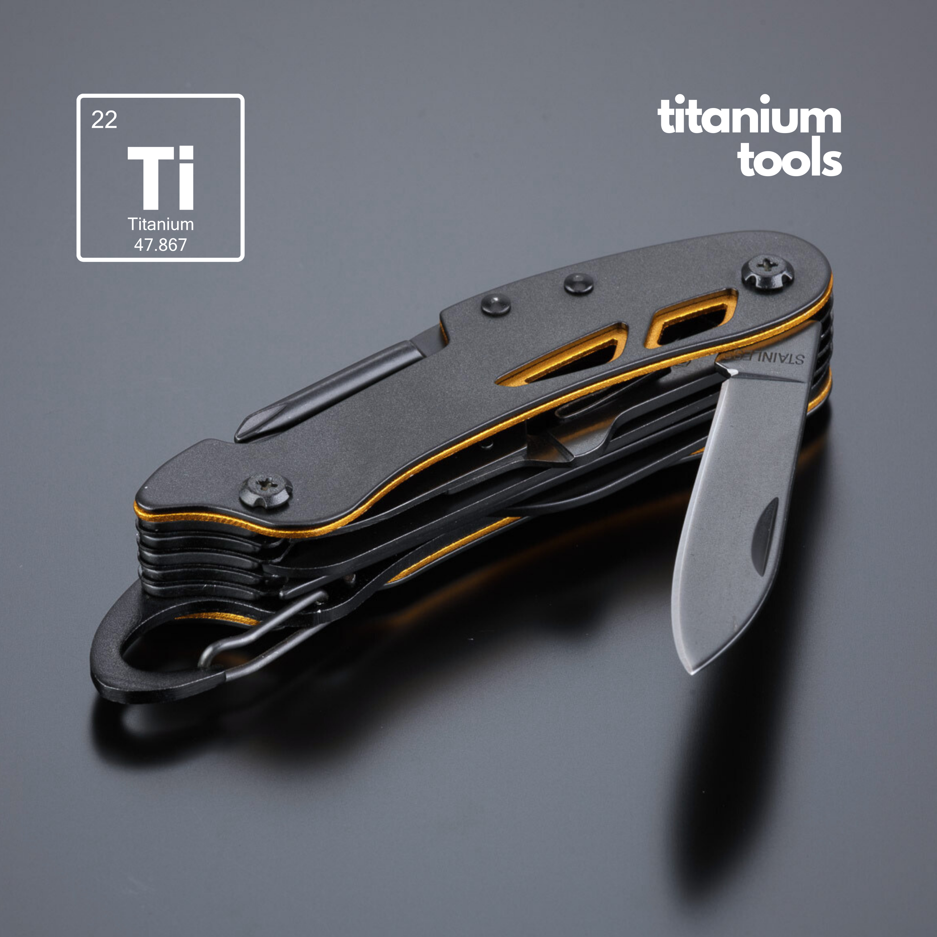 TITANIUM-COATED STEEL POCKET KNIFE OPTIMA