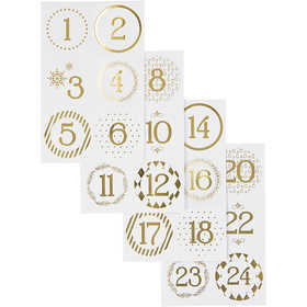 Christmas calendar number stickers