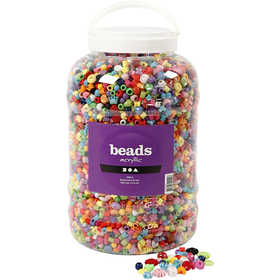 Bucket of Plastic Beads