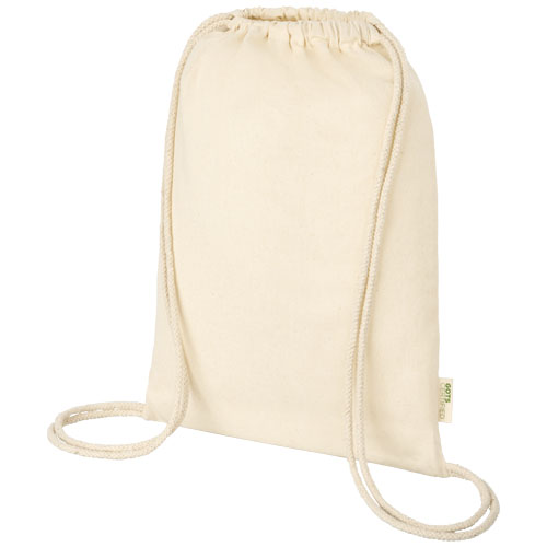 Orissa 100 g/m² GOTS organic cotton drawstring backpack 5L