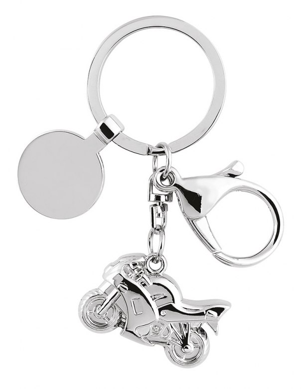 Key chain MOTORBIKE -snap hook and plate