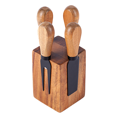 PIACENZA cheese set, brown