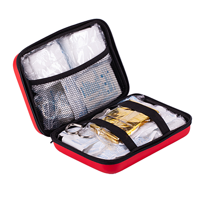 CAR SAFE first aid kit for car, red