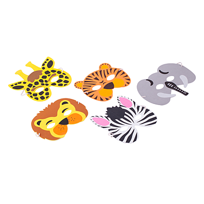 ANIMALS set of party masks, mix