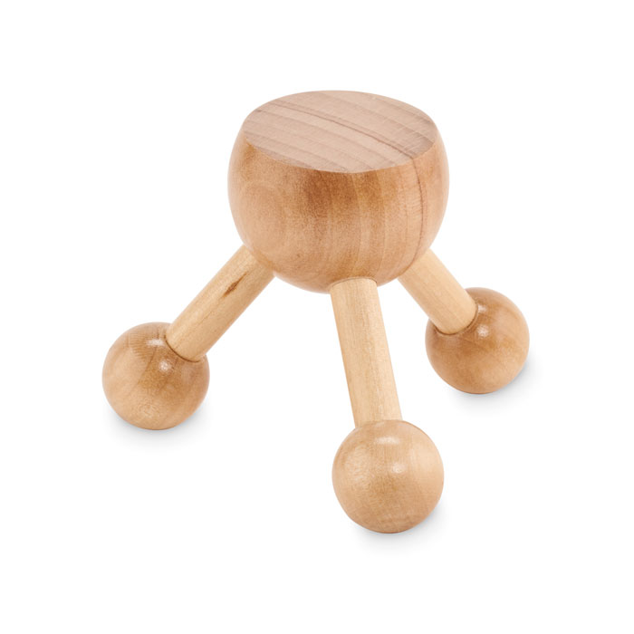 Hand held massager in wood