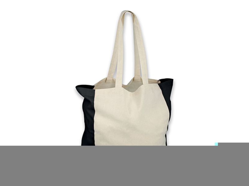 LIKO cotton shoulder bag for shopping, 110 g/m2, Black