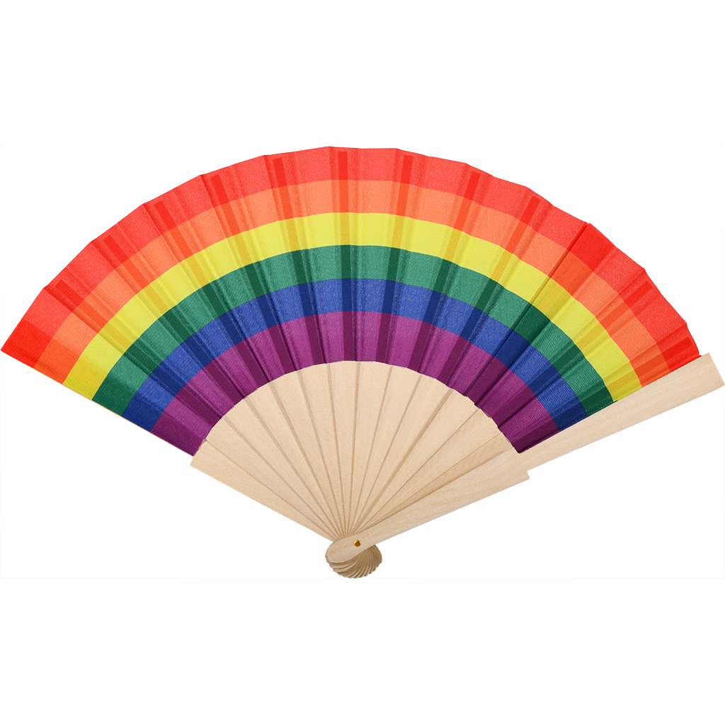 RAINBOW RPET FOLDING FAN RPET