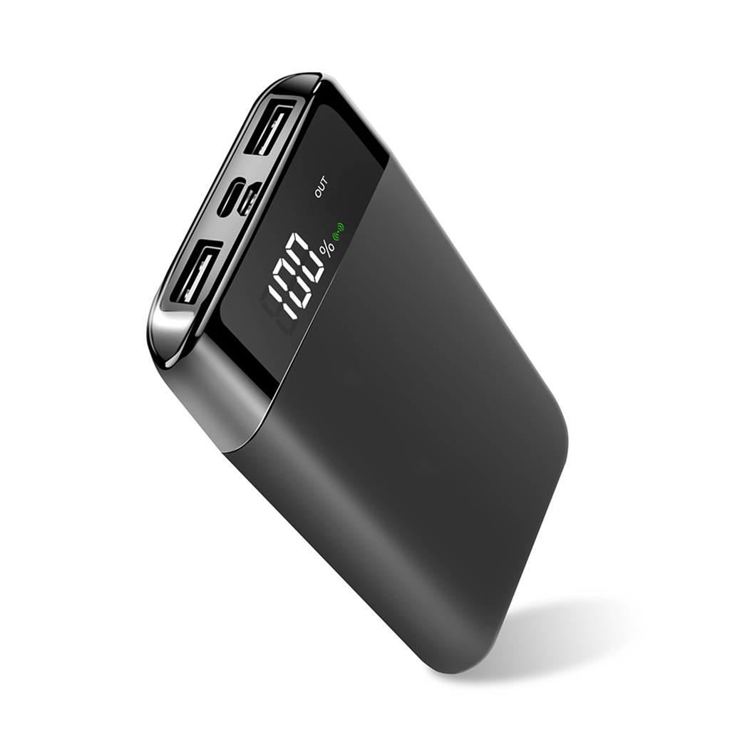 with 10000mAh Lithium Polymer rechargeable battery and wireless charger (5W)