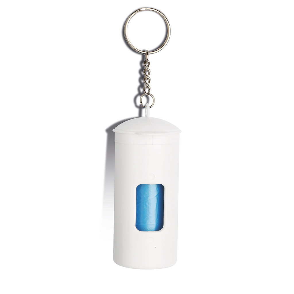 with key chain and ten removable bags.