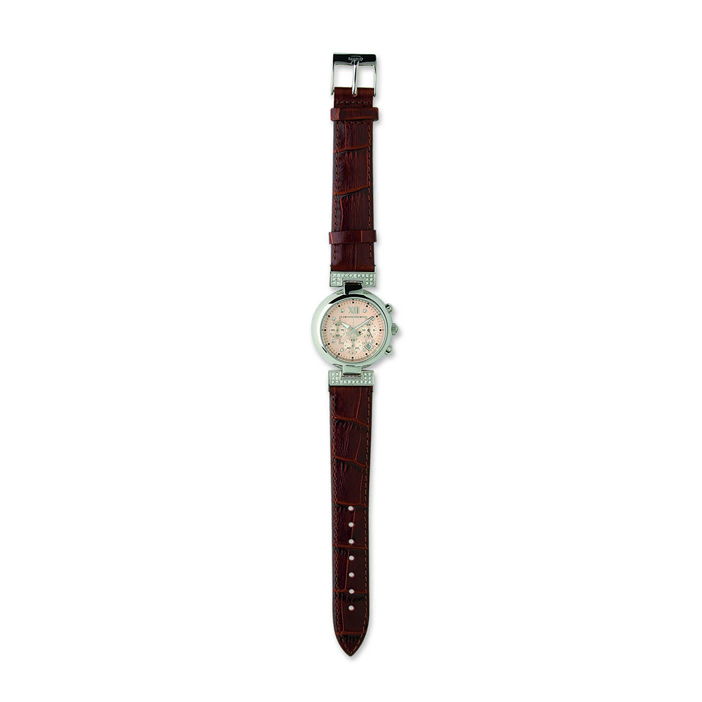 Lady chronograph watch with relief index