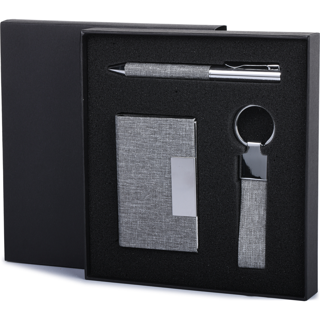 METAL AND RPET WRITING SET IN GIFT BOX RPET